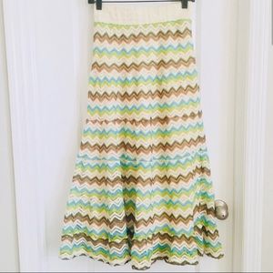 Lapis chevron net maxi skirt with  lining women’s size small